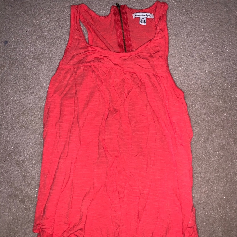 American Eagle back zip orange tank top